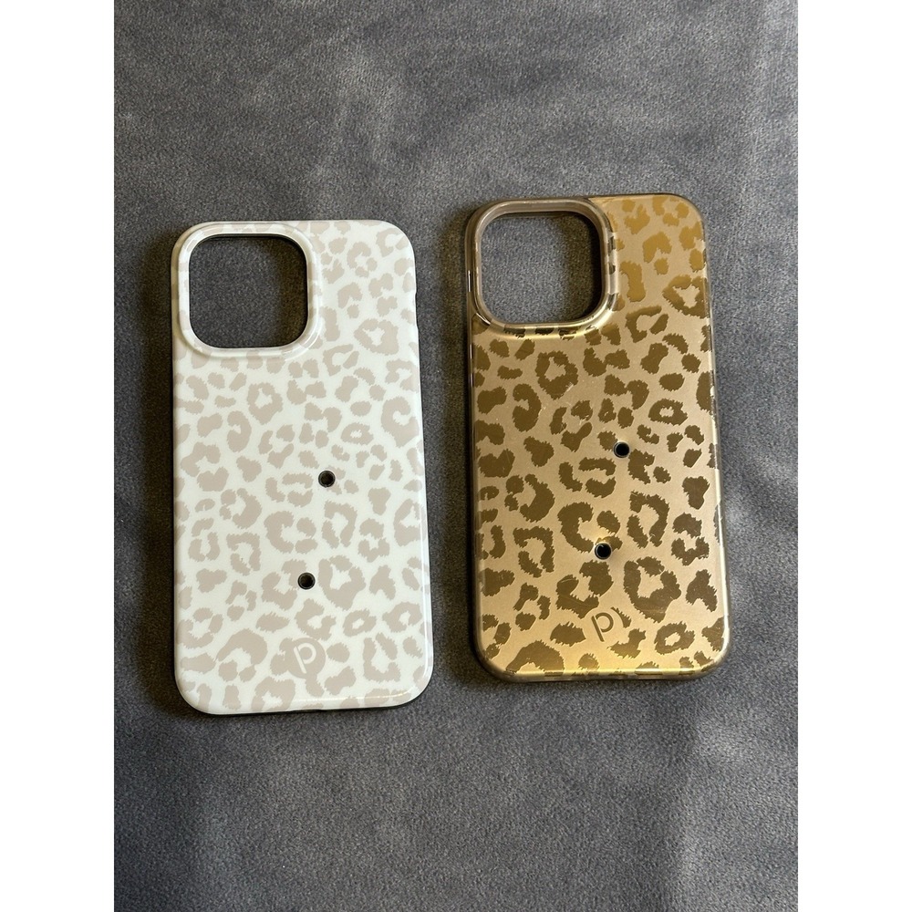 iPhone 14 Pro Max Loopy Case Leopard Print In Gold And Cream.